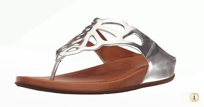 FitFlop “BUMBLE” Zehenstegsandale in Silber.