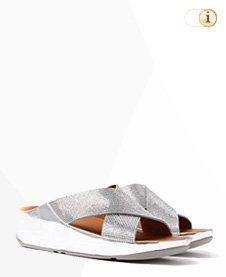 FITFLOP CRYSTAL SLIDE SANDALE, silber