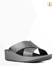 FITFLOP CRYSTALL PANTOLETTEN, silber.