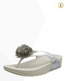 FitFlop Damen Flowerball Toe-Post Sandale, silber.