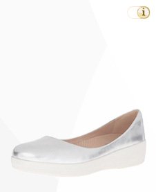 Fitflop Leder Superballerina Schuhe in silber.