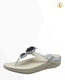 FitFlop Luna Pop T-Spangen Sandale, silber.