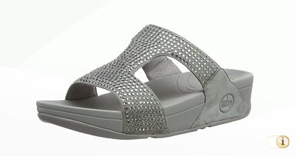 FitFlop “Rokkit” Slide Sandale in Silber.