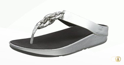 FitFlop Superchain “Imi-Lea” Zehenstegsandale, silber.