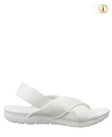 Weiße FitFlop Damen Sandale, Airmesh Slingback mit elestischem Fersenriemen, weiß.