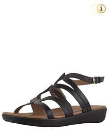 Schwarze FitFlop Damen Sandale Strata Gladiator, Römersandalen, schwarz.