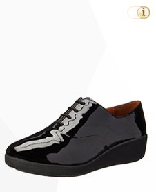 FitFlop F-Pop Opul Oxford Patent Sneaker, schwarz.