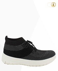 Fitflop Uberknit SLIP-ON HI TOP Schuh, schwarz/grau.