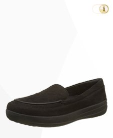 FitFlop F-Sporty Loafer Nubuck Slipper, Schwarz.