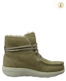 Grüner FitFlop Damen Stiefel, Chukka mit Schurwolle, grün