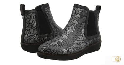 Schwarzer FitFlop Damen Stiefel, Stiefelette Chai Python, schwarz.
