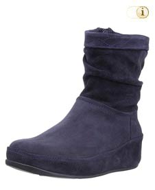 Blaue FitFlop Damen Stiefel, Crush Wildleder Boots, blau.