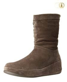 Braune FitFlop Damen Winterstiefel, Crush Wildleder Boots, braun.