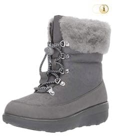 Graue FitFlop Damen Stiefel, Holly mit Schurwolle, grau.