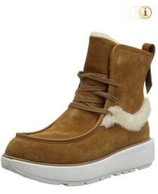 Braune FitFlop Damen Stiefel Nyssa als Schnürstiefel, rehbraun.