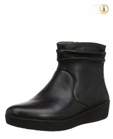 Schwarze FitFlop Damen Stiefel, Skatebootie, schwarz.