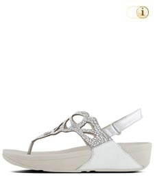 Fitflop Bumble Crystal Zehentrenner-Sandale, weiß.