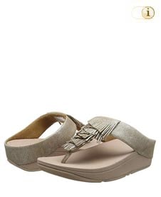 Fitflop Cha Sandalen mit Lederfransen, Nude.