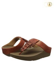 Fitflop Cha Sandalen mit Lederfransen, rot.