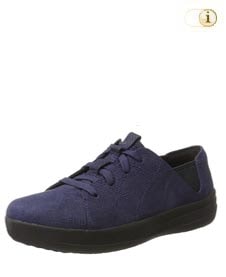 F-Sporty Laceup Sneaker aus texturiertem Leder, blau.