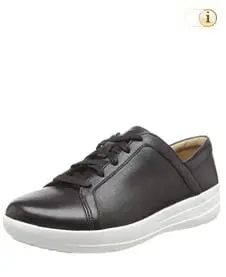 Schwarze Fitflop Schuhe Damen, Lace Up Sneaker mit verfeinerten Designlinien, schwarz.