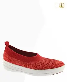 Fitflop Schuhe Damen, Sporty Slip-on Ballerina Schuhe, rot.