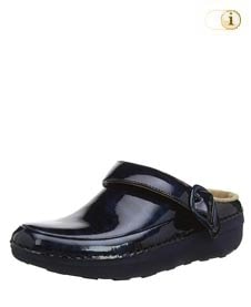 FitFlop™ Tortoiseshell Clogs. Ultraleichte Clogs in Lackoptik, navyblau.