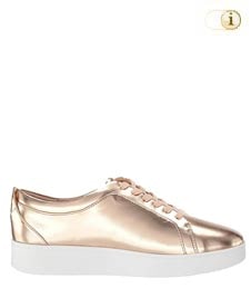 Fitflop Damen Rally Metallic-Optik Sneaker, rosé-gold.