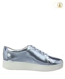 Fitflop Damen Rally Metallic-Optik Sneaker, eisblau.