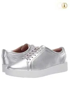 Fitflop Damen Rally Metallic-Optik Sneaker, silber.