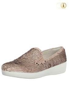 Rosa FitFlop Slipper Schuhe für Damen, Superskate Loafer Schlupfhalbschuh mit Pailletten, rosa.