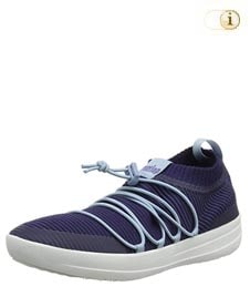 Blaue Fitlop Damen Ghillie Sneakers mit gekreuzten Schnürsenkeln, blau.