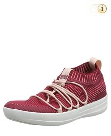 Rote Fitlop Damen Ghillie Sneakers mit gekreuzten Schnürsenkeln, rot.