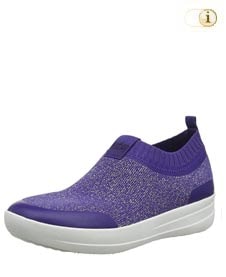 Blaue FitFlop Damen Schuhe, Uberknit Ballerinas, blau.