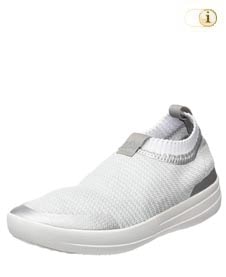 Weiße FitFlop Damen Schuhe, Uberknit Ballerinas, weiß.